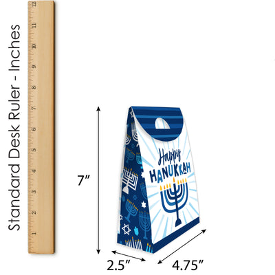 Hanukkah Menorah - Chanukah Holiday Gift Favor Bags - Party Goodie Boxes - Set of 12