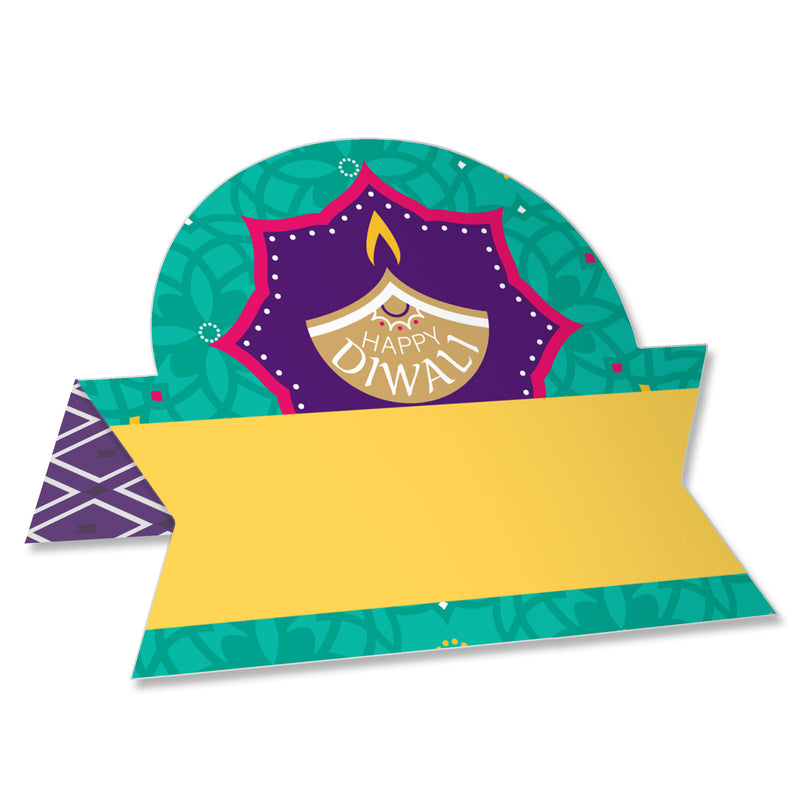 Happy Diwali - Festival of Lights Party Tent Buffet Card - Table Setting Name Place Cards - Set of 24
