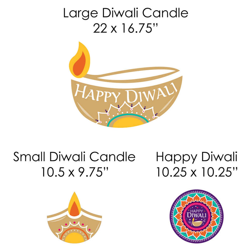 Happy Diwali - Yard Sign & Outdoor Lawn Decorations - Festival of Lights Party Yard Signs - Set of 8