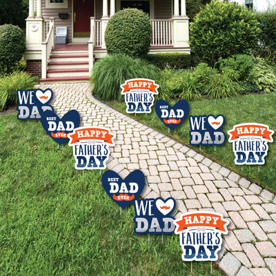 Happy Father's Day - Lawn Decorations - Outdoor We Love Dad Party Yard Decorations - 10 Piece