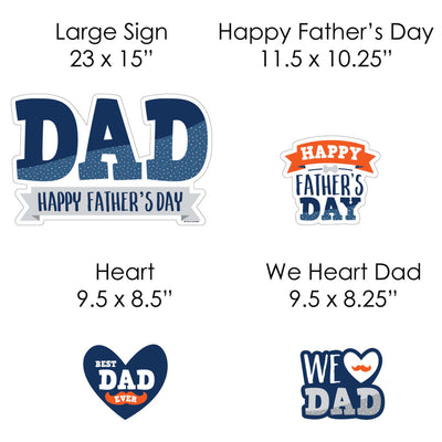 Happy Father's Day - Yard Sign and Outdoor Lawn Decorations - We Love Dad Party Yard Signs - Set of 8