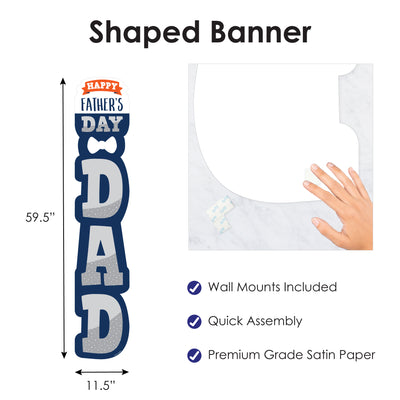 Happy Father's Day - We Love Dad Party Vertical Decoration - Shaped Banner