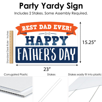 Happy Father's Day - We Love Dad Party Yard Sign Lawn Decorations - Best Dad Ever Party Yardy Sign
