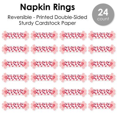 Happy Galentine’s Day - Valentine’s Day Party Paper Napkin Holder - Napkin Rings - Set of