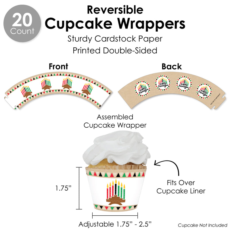 Happy Kwanzaa - African Heritage Holiday Party Favors and Cupcake Kit - Fabulous Favor Party Pack - 100 Pieces