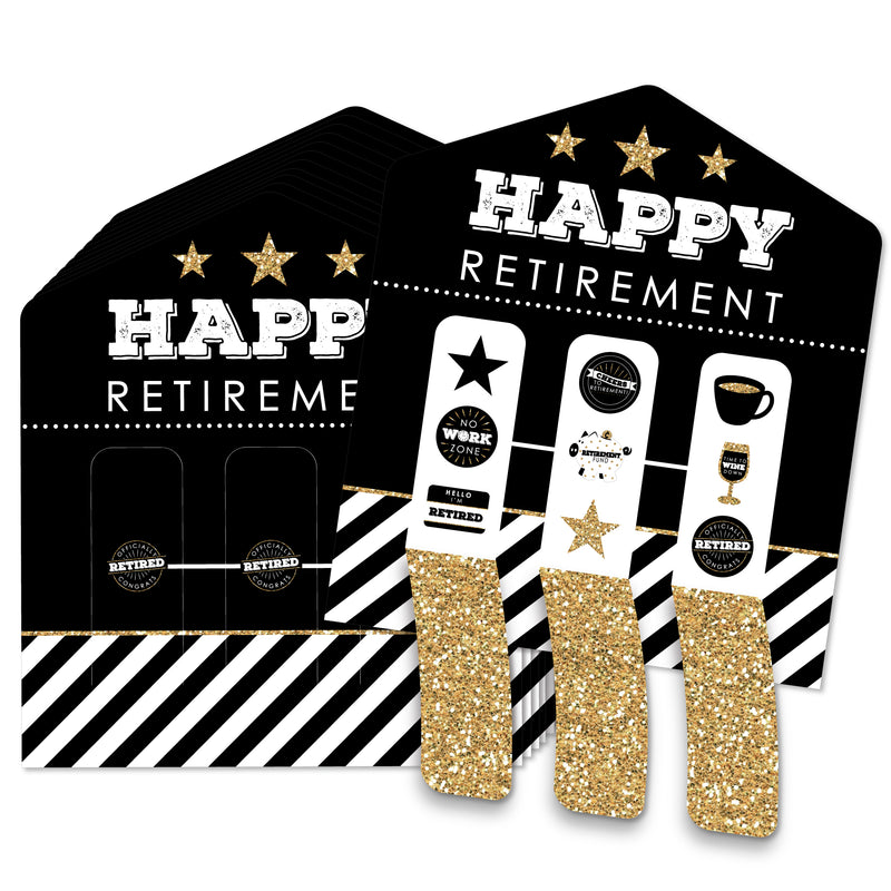 Happy Retirement - Retirement Party Game Pickle Cards - Pull Tabs 3-in-a-Row - Set of 12