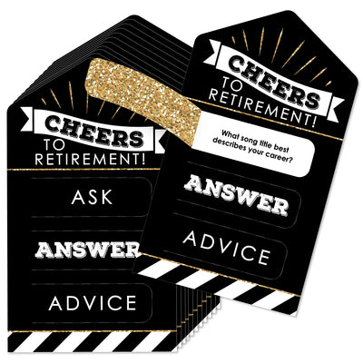 Happy Retirement - Retirement Party Game Pickle Cards - Advice Conversation Starters Pull Tabs - Set of 12