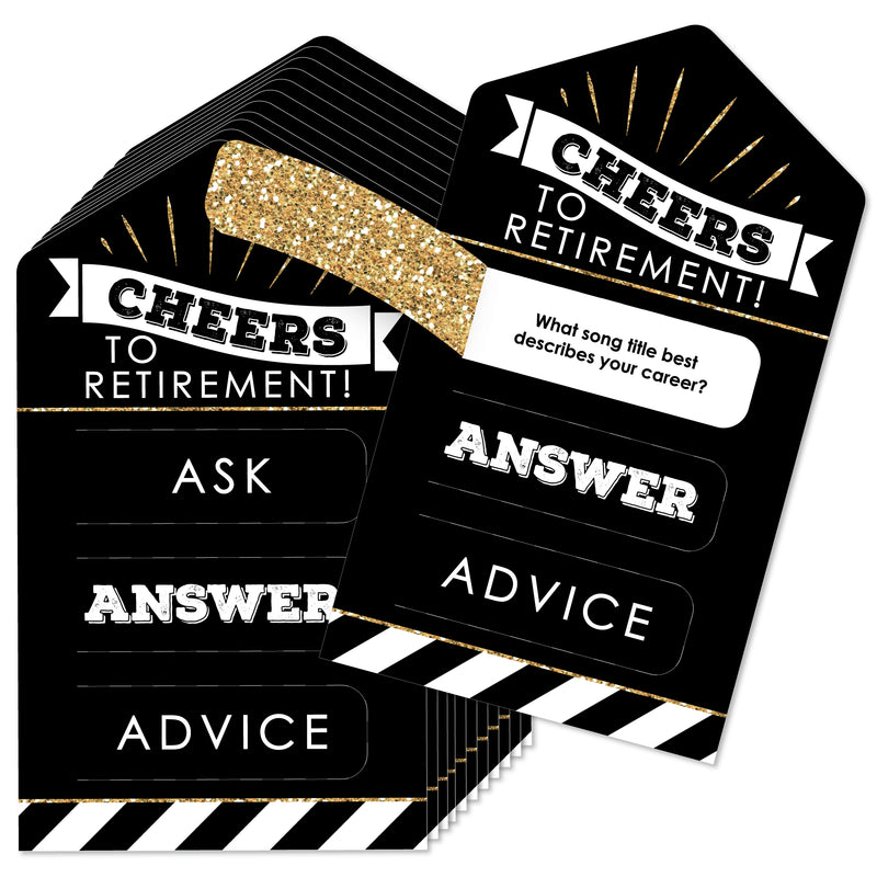 Happy Retirement - Retirement Party Game Pickle Cards - Advice Conversation Starters Pull Tabs - Set of 12