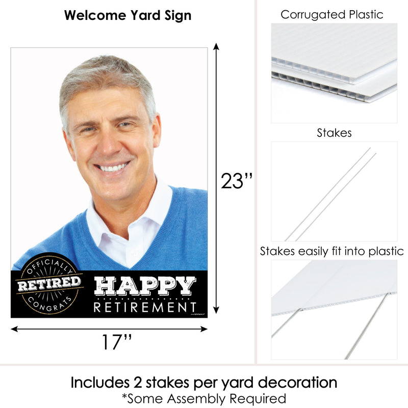 Happy Retirement - Photo Yard Sign - Retirement Party Decorations