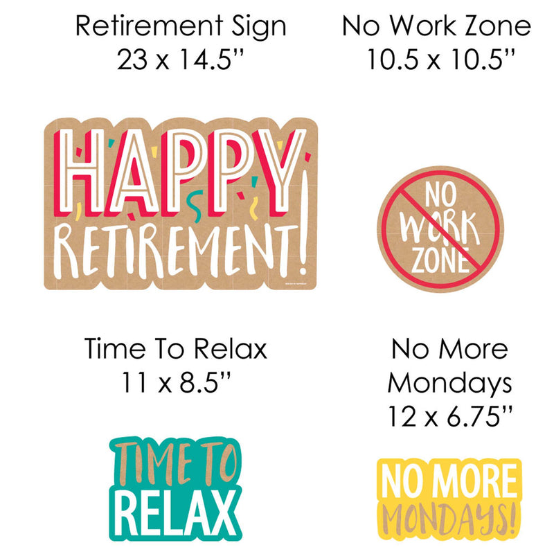 Retirement - Yard Sign & Outdoor Lawn Decorations - Retirement Party Yard Signs - Set of 8
