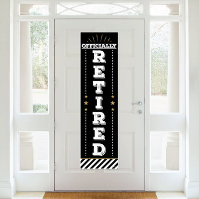 Happy Retirement - Retirement Party Front Door Decoration - Vertical Banner