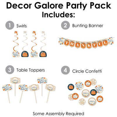 Happy Thanksgiving - Fall Harvest Party Supplies Decoration Kit - Decor Galore Party Pack - 51 Pieces