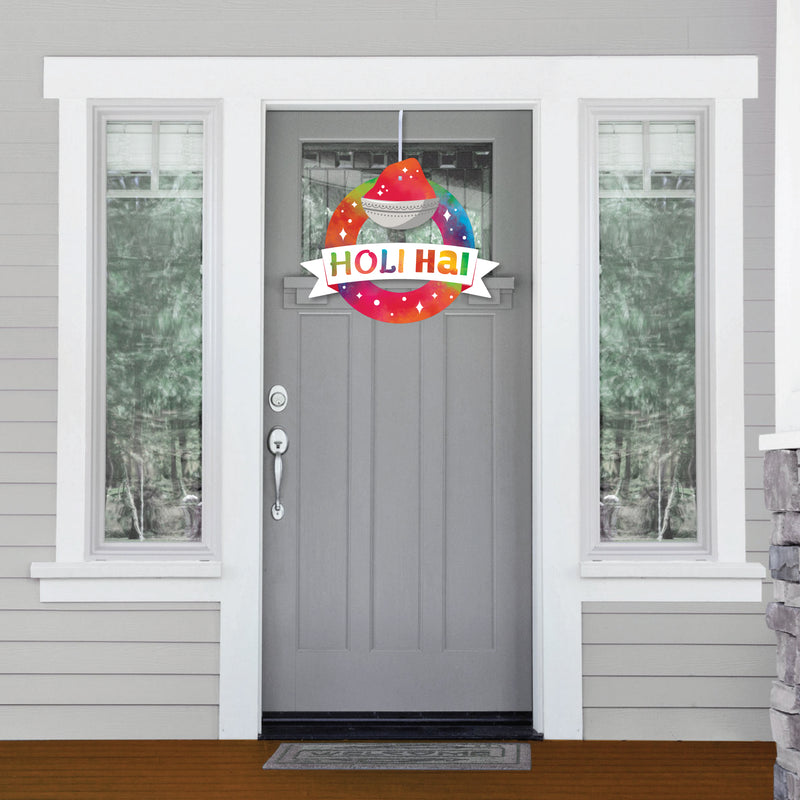 Holi Hai - Outdoor Festival of Colors Party Decor - Front Door Wreath