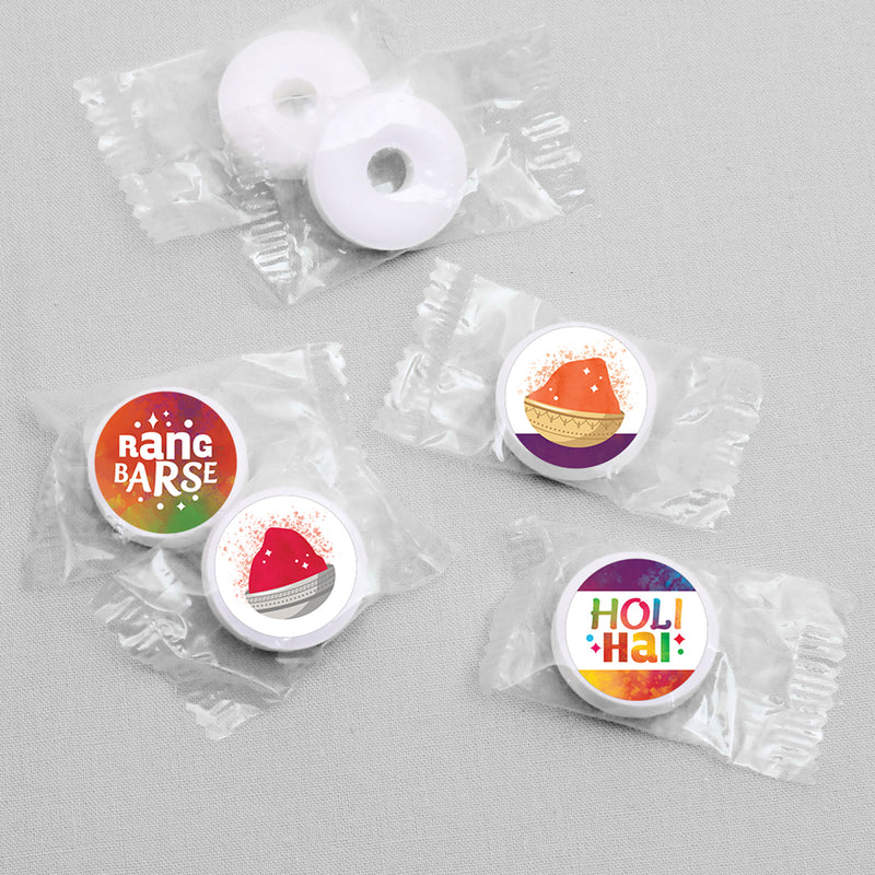 Holi Hai - Festival of Colors Party Round Candy Sticker Favors - Labels Fit Chocolate Candy (1 sheet of 108)