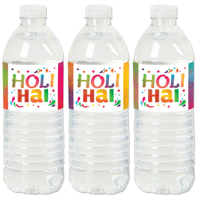 Holi Hai - Festival of Colors Party Water Bottle Sticker Labels - Set of 20