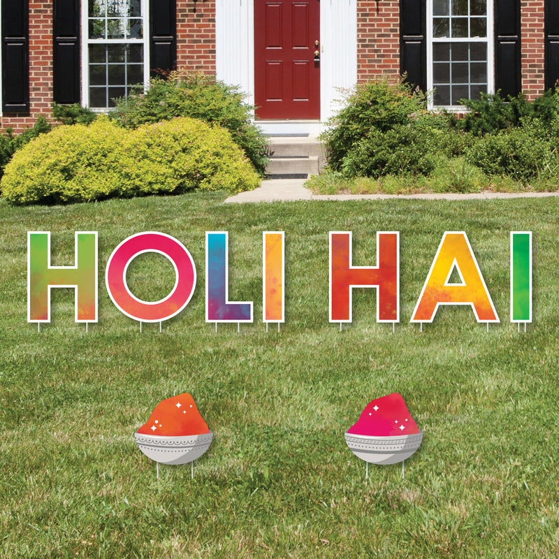 Holi Hai - Yard Sign Outdoor Lawn Decorations - Festival of Colors Party Yard Signs - Holi Hai