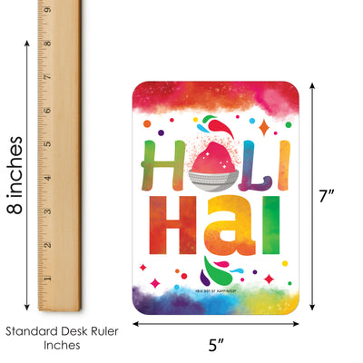 Holi Hai - Bingo Cards and Markers - Festival of Colors Party Shaped Bingo Game - Set of 18