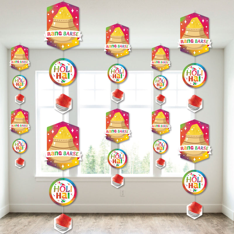 Holi Hai - Festival of Colors Party DIY Dangler Backdrop - Hanging Vertical Decorations - 30 Pieces