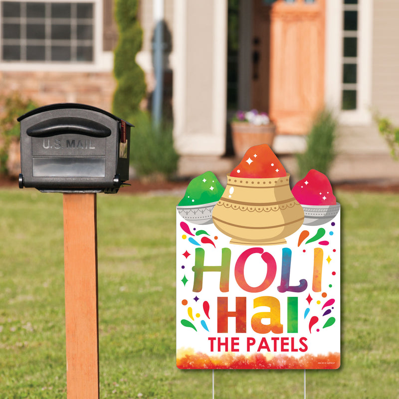 Holi Hai - Party Decorations - Festival of Colors Party Personalized Welcome Yard Sign