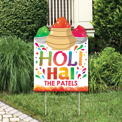 Holi Hai - Party Decorations - Festival of Colors Party Personalized Welcome Yard Sign