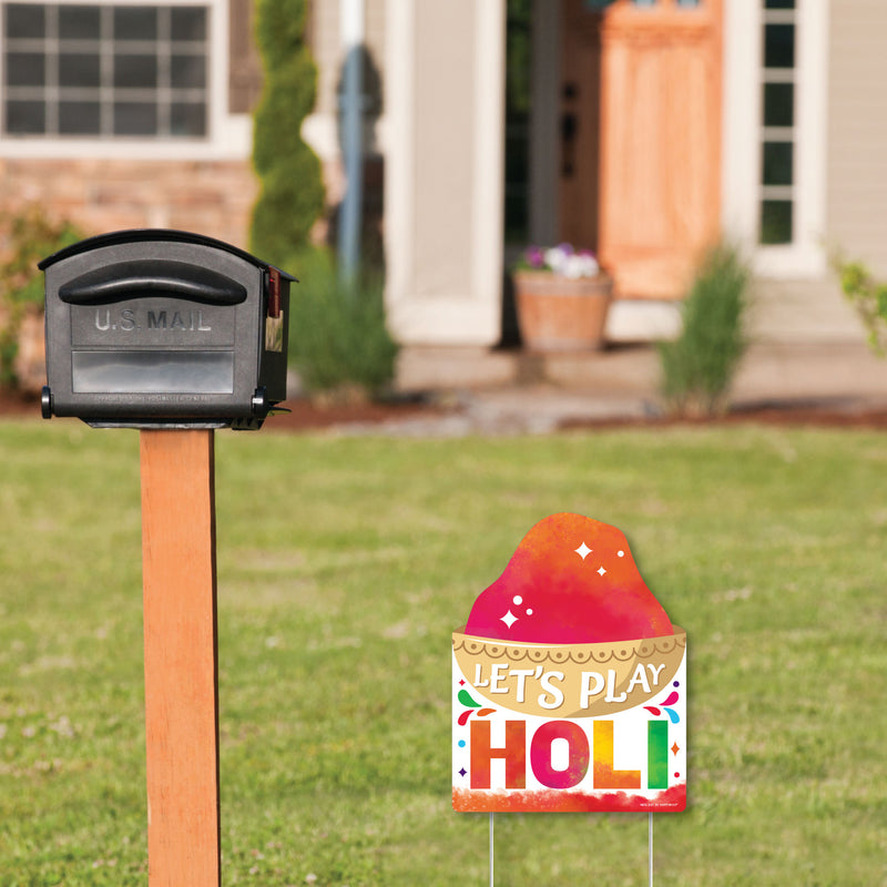 Holi Hai - Outdoor Lawn Sign - Festival of Colors Party Yard Sign - 1 Piece