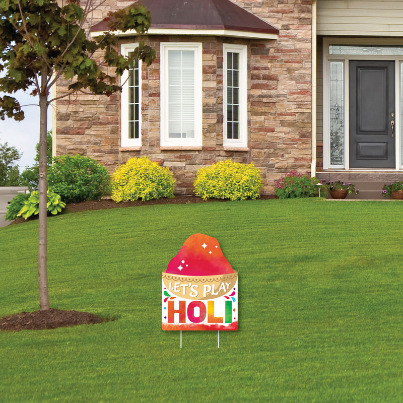 Holi Hai - Outdoor Lawn Sign - Festival of Colors Party Yard Sign - 1 Piece
