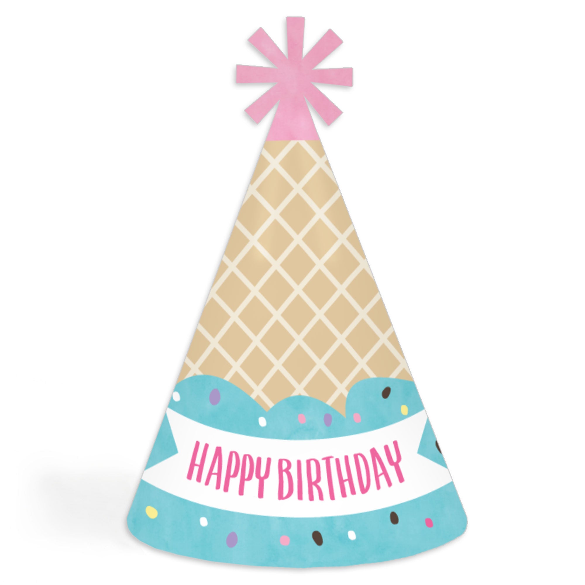 Scoop Up The Fun Ice Cream Cone Happy Birthday Party Hats for