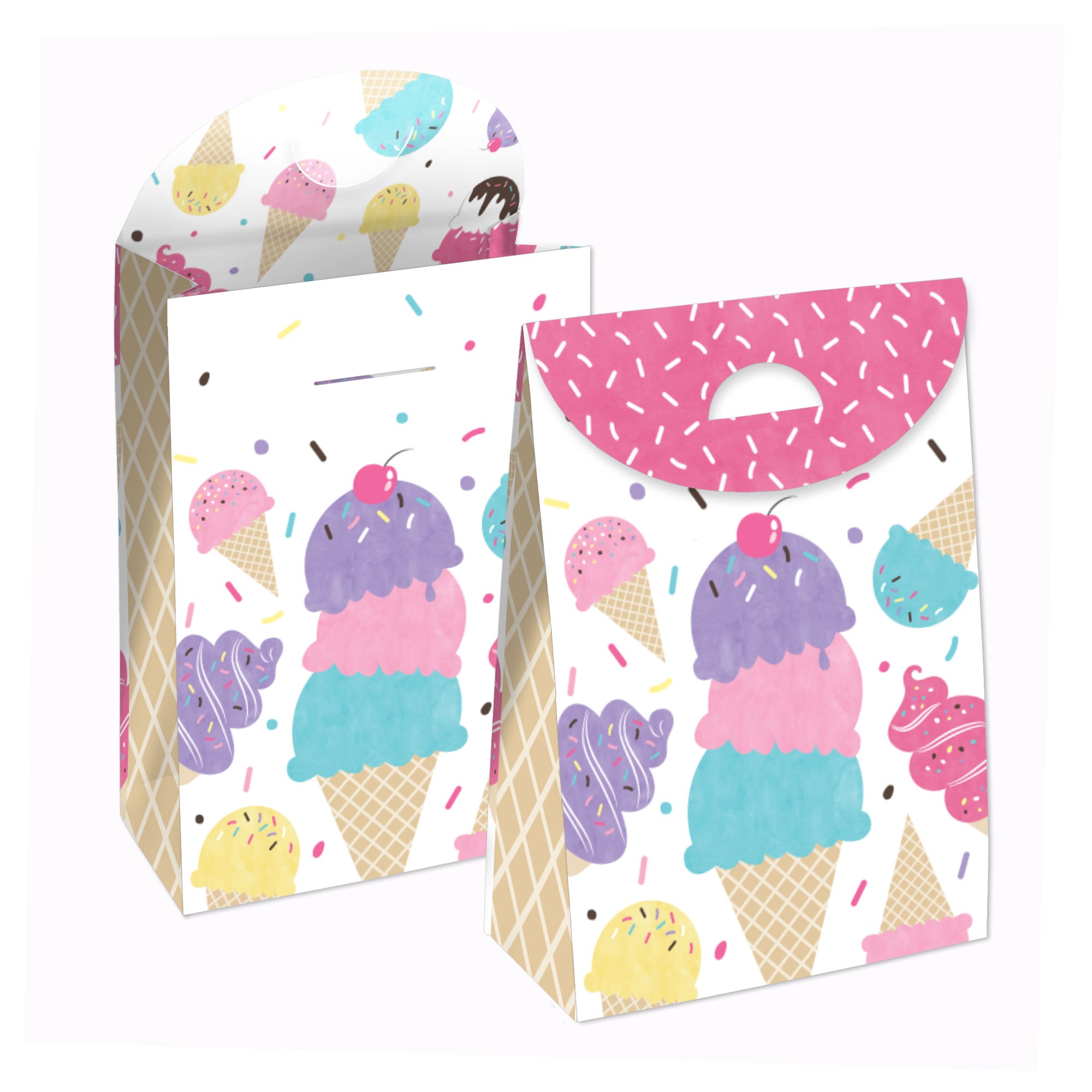 Scoop Up The Fun Ice Cream Sprinkles Gift Favor Bags Party Goodie