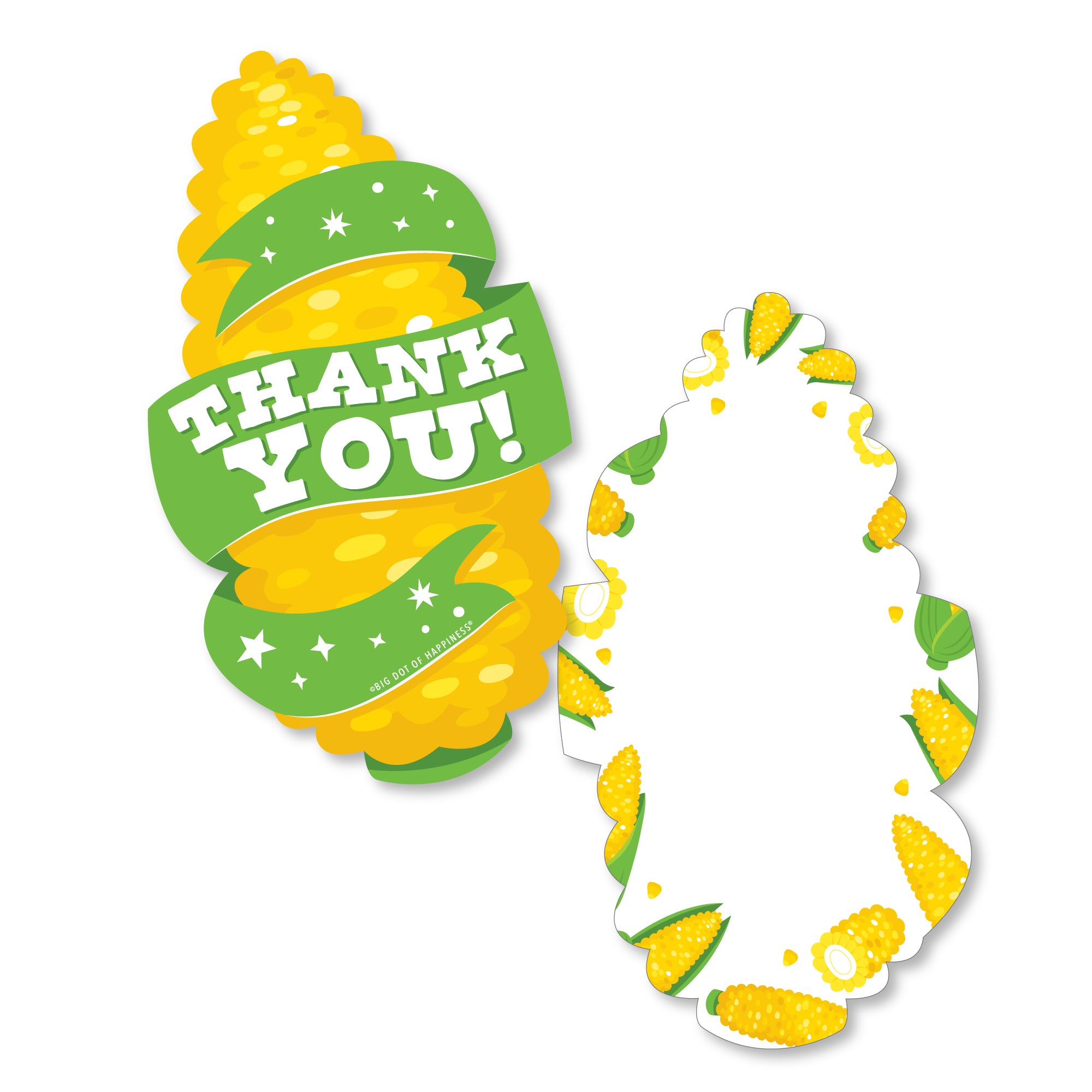 It's Corn - Shaped Thank You Cards - Fall Harvest Party Thank You Note ...
