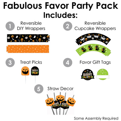 Jack-O'-Lantern Halloween - Kids Halloween Party Favors and Cupcake Kit - Fabulous Favor Party Pack - 100 Pieces