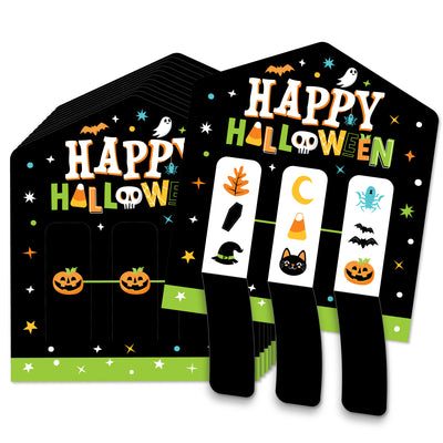 Jack-O'-Lantern Halloween - Kids Halloween Party Game Pickle Cards - Pull Tabs 3-in-a-Row - Set of 12