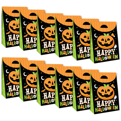Jack-O'-Lantern Halloween - Kids Halloween Gift Favor Bags - Party Goodie Boxes - Set of 12
