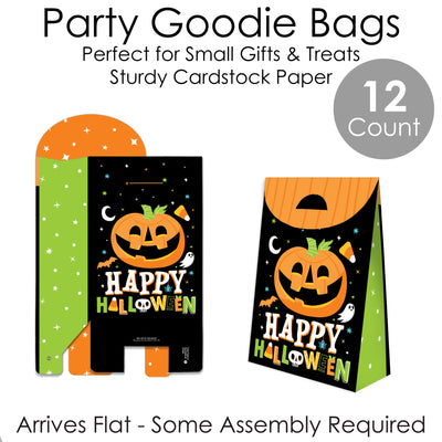 Jack-O'-Lantern Halloween - Kids Halloween Gift Favor Bags - Party Goodie Boxes - Set of 12