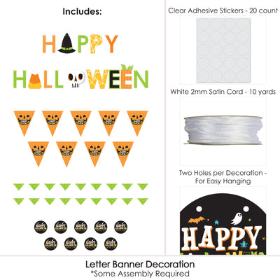 Jack-O'-Lantern Halloween - Kids Halloween Party Letter Banner Decoration - 36 Banner Cutouts and Happy Halloween Banner Letters
