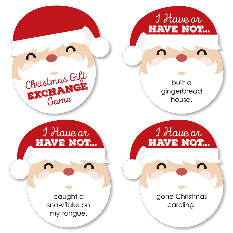 Jolly Santa Claus - Christmas Party Have or Have Not Cards - Christmas Gift Exchange Game - Set of 24