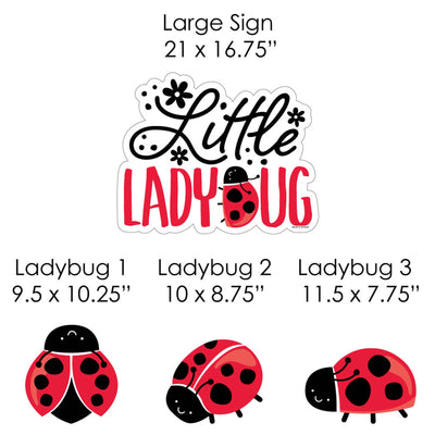 Happy Little Ladybug - Yard Sign and Outdoor Lawn Decorations - Baby Shower or Birthday Party Yard Signs - Set of 8