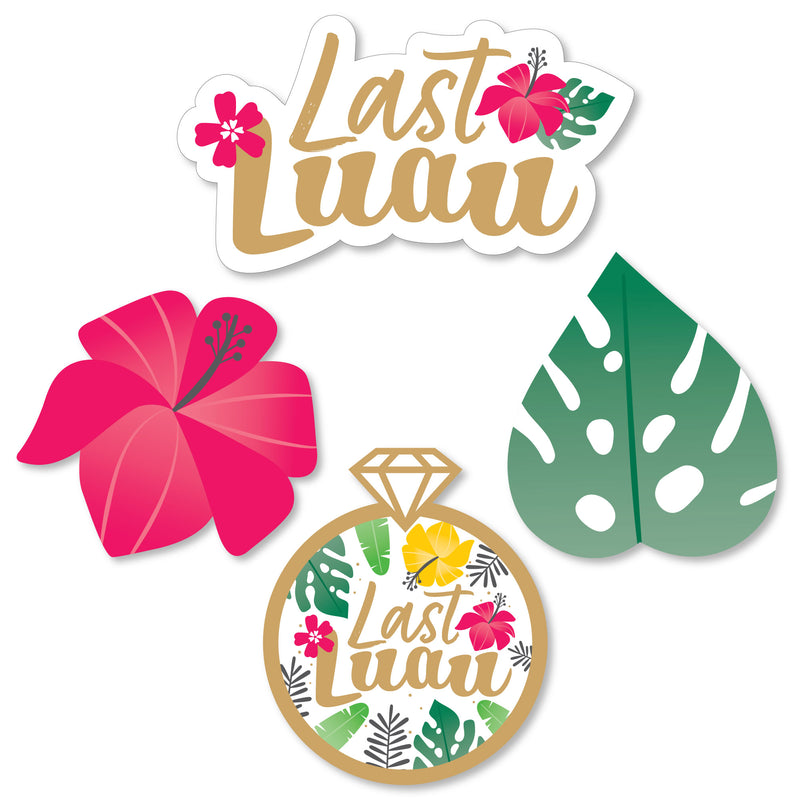 Last Luau - DIY Shaped Tropical Bachelorette Party and Bridal Shower Cut-Outs - 24 Count