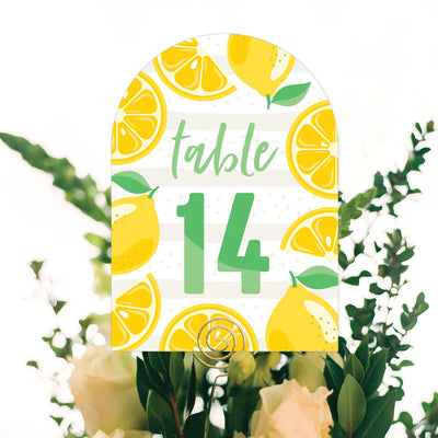 So Fresh - Lemon - Citrus Lemonade Party Double-Sided 5 x 7 inches Cards - Table Numbers - 1-20