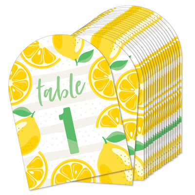 So Fresh - Lemon - Citrus Lemonade Party Double-Sided 5 x 7 inches Cards - Table Numbers - 1-20