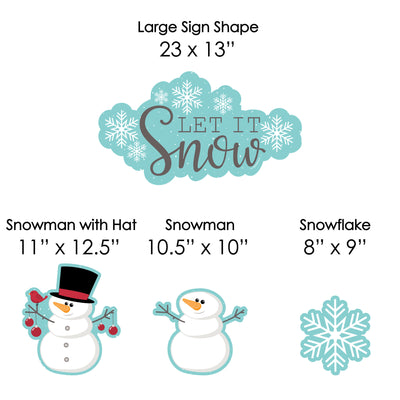 Let It Snow - Snowman - Yard Sign & Outdoor Lawn Decorations - Christmas & Holiday Yard Signs - Set of 8