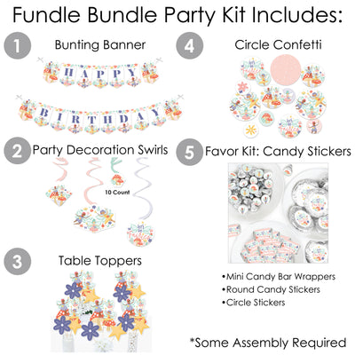 Let's Be Fairies - Fairy Garden Birthday Party Supplies - Banner Decoration Kit - Fundle Bundle