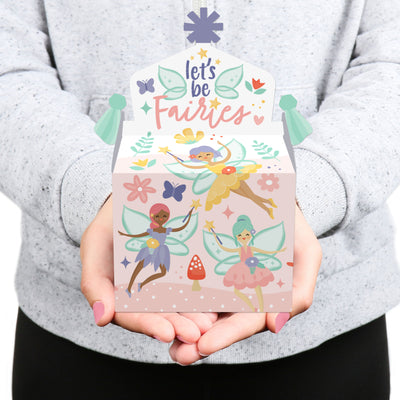 Let's Be Fairies - Treat Box Party Favors - Fairy Garden Birthday Party Goodie Gable Boxes - Set of 12