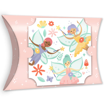 Let's Be Fairies - Favor Gift Boxes - Fairy Garden Birthday Party Large Pillow Boxes - Set of 12