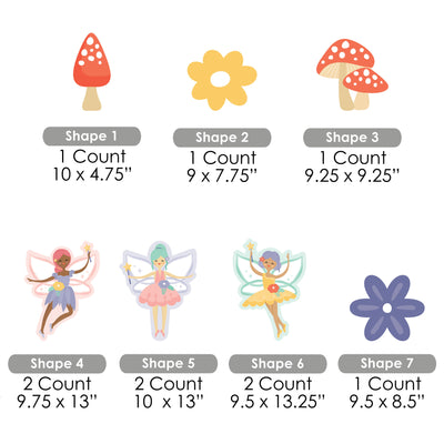 Let's Be Fairies - Flowers and Mushrooms Lawn Decorations - Outdoor Fairy Garden Birthday Party Yard Decorations - 10 Piece