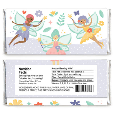 Let's Be Fairies - Candy Bar Wrapper Fairy Garden Birthday Party Favors - Set of 24