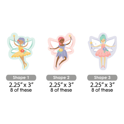 Let's Be Fairies - DIY Shaped Fairy Garden Birthday Party Cut-Outs - 24 Count