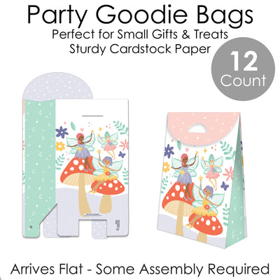 Let's Be Fairies - Fairy Garden Birthday Gift Favor Bags - Party Goodie Boxes - Set of 12