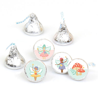 Let's Be Fairies - Fairy Garden Birthday Party Round Candy Sticker Favors - Labels Fit Chocolate Candy (1 sheet of 108)