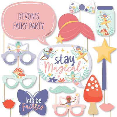 Let's Be Fairies - Fairy Garden Birthday Party Photo Booth Props Kit - 20 Count