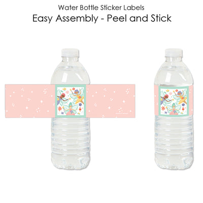Let's Be Fairies - Fairy Garden Birthday Party Water Bottle Sticker Labels - Set of 20
